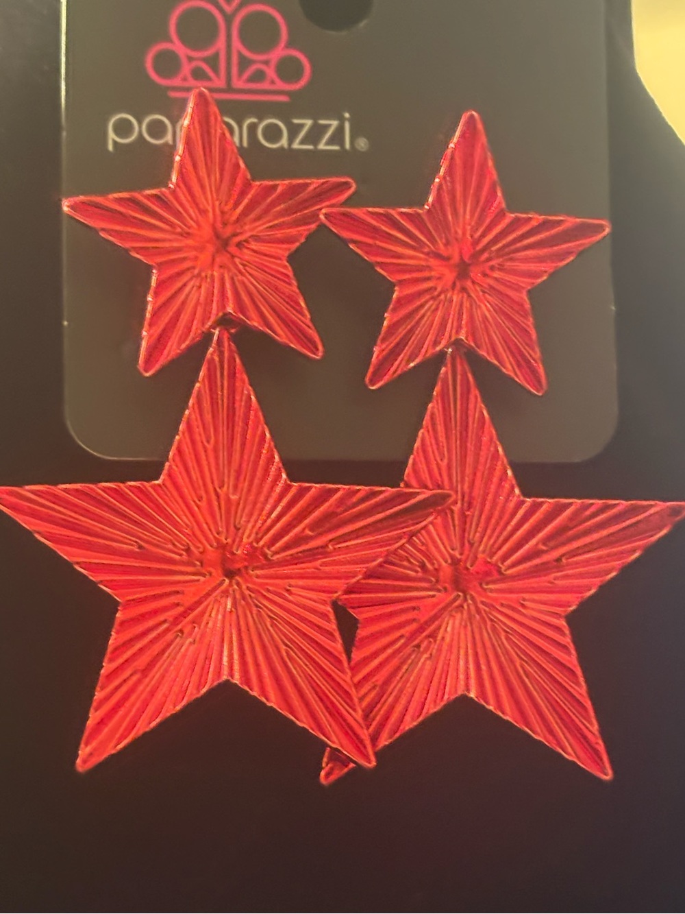 paparazzi Red Star Layered Dangle Earrings